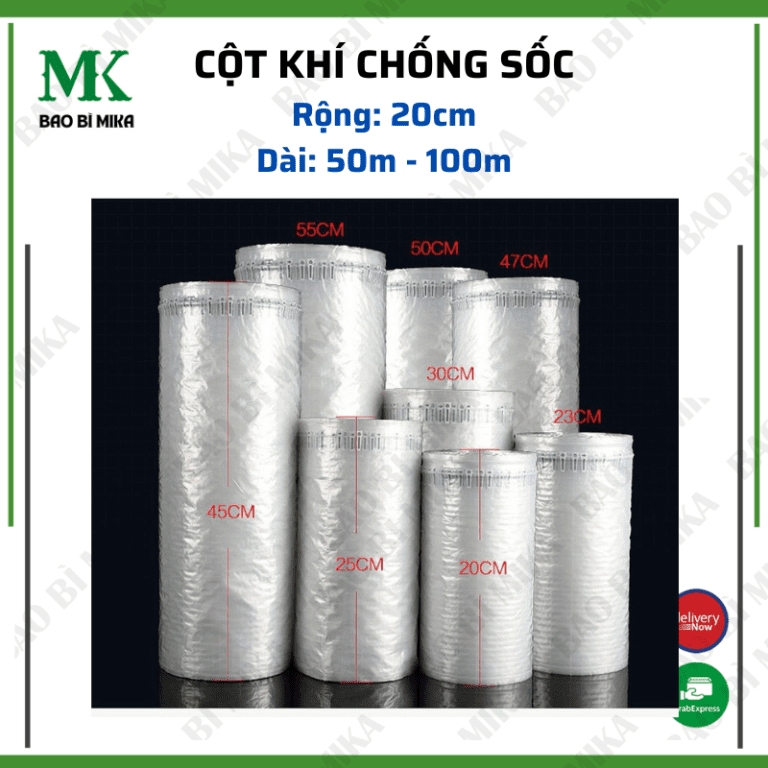 CỘT KHÍ CHỐNG SỐC BỌC HÀNG 20CMx100M