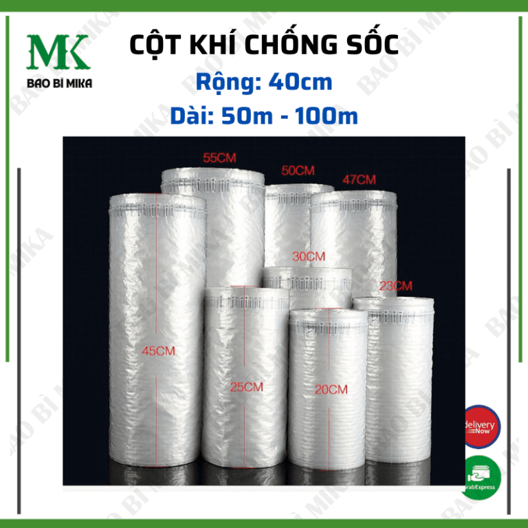 CỘT KHÍ CHỐNG SỐC BỌC HÀNG 40CMx100M