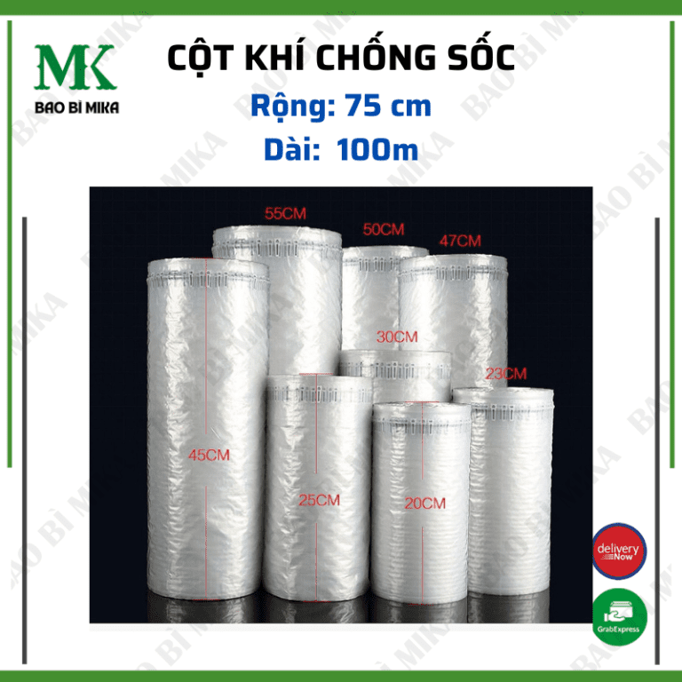 CỘT KHÍ CHỐNG SỐC BỌC HÀNG 75CMx100M