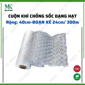 [40cm] Cuộn xốp khí bơm hơi chống xốc bọc hàng dễ vỡ dạng hạt rộng 40cm đoạn xé 24cm