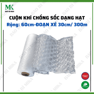 [60cm] Cuộn xốp khí bơm hơi chống xốc bọc hàng dễ vỡ dạng hạt rộng 60cm đoạn xé 30cm